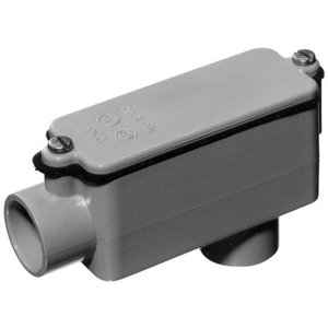lot 5583 image: Thomas & Betts E986GR Type LB RigidIMC Non-Metallic Conduit Body, 1-14 in, 32 cu-in, SCH 40, PVC