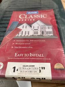 lot 5613 image: 2 Pairs Vantage Exterior Louver Arch Shutters Vinyl Midnight Green Usa