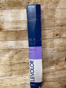 lot 5628 image: Levolor Vinyl Room Darkening Mini Blind, White, 35 X 72 Distressed Pkg