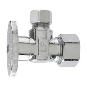 lot 5641 image: Keeney Brass 12-in Compression x 38-in Compression Quarter Turn Angle Valve