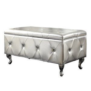 lot 4220 image: Upholstered Tufted Storage Bench- Retail$191.49