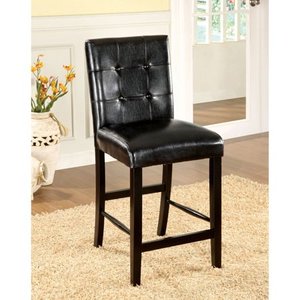 lot 4232 image: Furniture of America Queh Modern Black Counter Height Chairs (Set of 2)- Retail$202.10