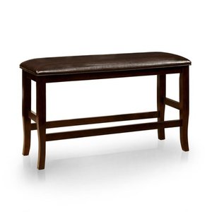 lot 4242 image: Furniture of America Zita Contemporary Espresso Counter Height Dining Bench - Retail$115.89