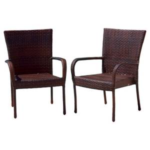 lot 4282 image: Benhill Outdoor Wicker Stacking Chairs (Set of 4) by Christopher Knight Home- Retail$362.33