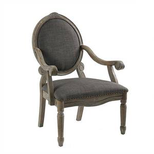 lot 4324 image: Madison Park Cole Grey Exposed Wood Arm Chair- Retail$219.49