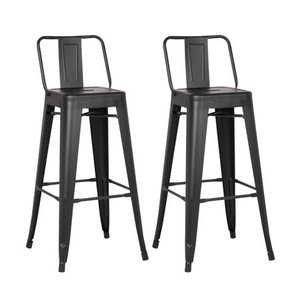 lot 4340 image: 24 Inch Industrial Metal Barstool (Set of 2)- Retail$99.99