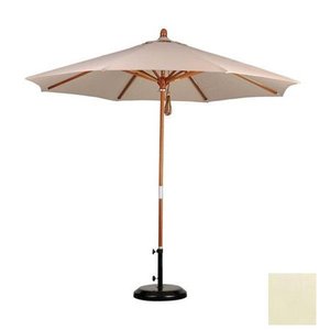 lot 4349 image: California Umbrella 9ft Marenti Wood Market Umbrella with Sunbrella Fabric, Base Not Included- Retail$276.49