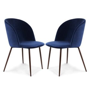 lot 4361 image: EdgeMod Kantwell Velvet Dining Chair (Set of 2)- Retail$168.49