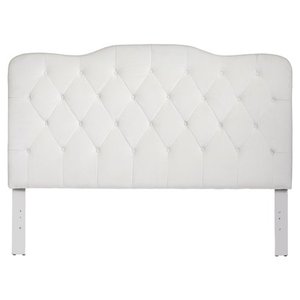 lot 4364 image: Queen Tessa Upholstered Headboard White - Buylateral