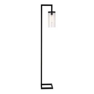 lot 4387 image: Malta Floor Lamp with Seeded Glass Shade in Blackened Bronze- Retail$89.99