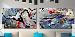 lot 4179 image: Mark Lawrence The Way of Abraham in Faith Hebrews 118 Oversized Wall Art Sets of 2 Acrylic 24 x 40 ea