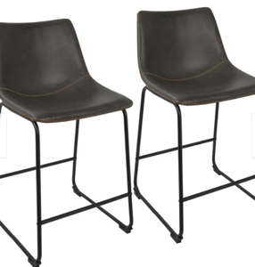 lot 4196 image: Carbon Loft Richard Faux Leather and Iron Counter Stool (Set of 2) - Retail$136.99