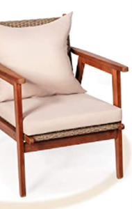 lot 4200 image: WILLOWBROOK OUTDOOR ACADIA WOOD CLUB CHAIR. COLOR TEAK FINISHBEIGE ( ITEM # 68624.00BGE)