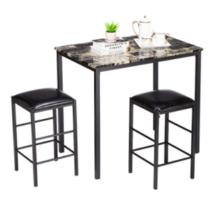 lot 4204 image: 3 PIECES MARBLE FACE HIGH DINING SET. (0533569701A-0001)