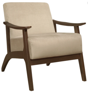 lot 4245 image: ACCENT CHAIR, LIGHT BROWN VELVET ( ITEM # 1032BR-1)