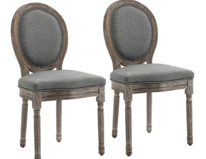 lot 4199 image: HOMCOM ARMLESS FRENCH CHIC DINING CHAIR. (835-114V80GY)