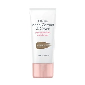 lot 87627 image: Neutrogena Oil-Free Acne Correct & Cover Pink Grapefruit Moisturizer Medium to Tan- 1.7 Fl. Oz