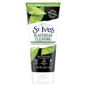 lot 87631 image: St. Ives Blackhead Clearing Face Scrub Green Tea, Unclog Pores, With Salicylic Acid, 100% Natural Exfoliants 6 oz