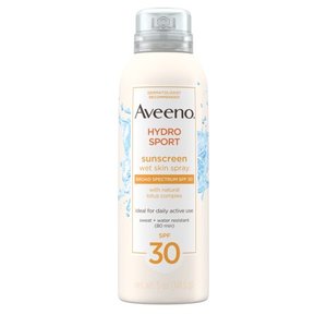 lot 87666 image: Aveeno Hydrosport Water-Resistant Sunscreen Spray SPF 30, 5 oz