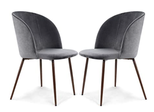 lot 4294 image: PAIR OF EDGEMOD KANTWELL VELVET DINING CHAIRS
