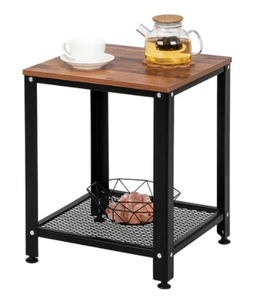 lot 4308 image: 2 TIER INDUSTRIAL END TABLE SIDE