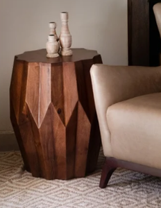lot 4347 image: Chantel Drum End Table- Retail$184.99