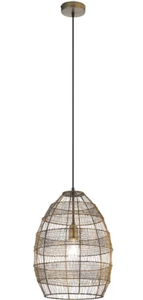 lot 4359 image: The Curated Nomad Cordilleras Oversized Woven Cage 1-light Pendant - Retail$109.49