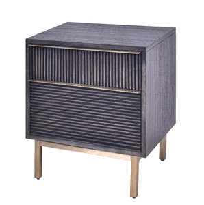 lot 4409 image: Hopper Studio Avant 2 Drawer Nightstand - Antique Black- Retail$314.49