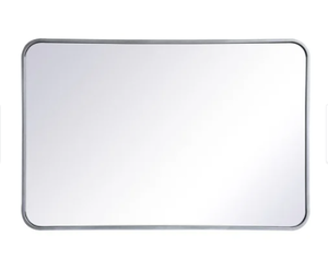 lot 4412 image: Ezra Soft Corner Metal Rectangular Mirror- Retail$154.49