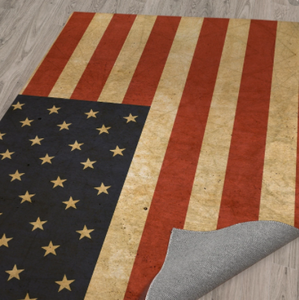 lot 4451 image: Porch & Den Pima American Flag Area Rug- Retail$173.99
