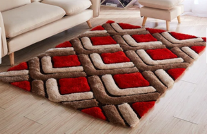 lot 4452 image: MATEOS SHAG RED ORANGE CONTEMPORARY RUG