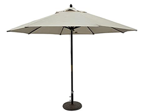 lot 4480 image: 11 foot dark wood market umbrella