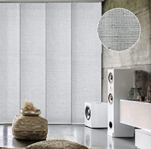 lot 4482 image: GoDear Design Natural Woven Adjustable Sliding Panel, City Series, 45.8- 86 W x 96 L- Retail$174.99