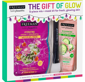 lot 50829 image: Freeman The Gift Of Glow 5 Piece Leave On Gel & Clay Mask & Applicator Gift Set