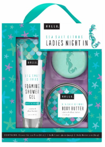 lot 50761 image: Ladies Night In Sea Salt Citrus Shower Gel Bath Fizzer Body Butter Hallu