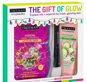 lot 87636 image: Freeman The Gift Of Glow 5 Piece Leave On Gel & Clay Mask & Applicator Gift Set