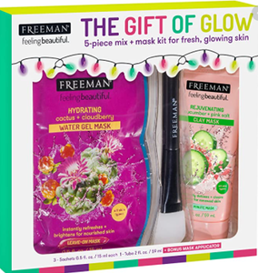 lot 87649 image: Freeman The Gift Of Glow 5 Piece Leave On Gel & Clay Mask & Applicator Gift Set