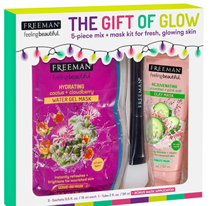 lot 87670 image: Freeman The Gift Of Glow 5 Piece Leave On Gel & Clay Mask & Applicator Gift Set