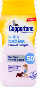 lot 87685 image: COPPERTONE SUNSCREEN WATER BABIES PURE & SIMPLE SPF 50