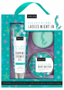 lot 87687 image: Ladies Night In Sea Salt Citrus Shower Gel Bath Fizzer Body Butter Hallu