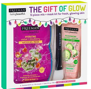 lot 87719 image: Freeman The Gift Of Glow 5 Piece Leave On Gel & Clay Mask & Applicator Gift Set