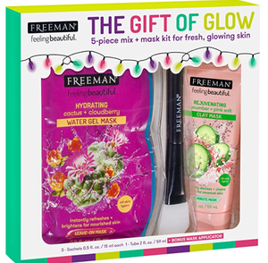 lot 50959 image: Freeman The Gift Of Glow 5 Piece Leave On Gel & Clay Mask & Applicator Gift Set