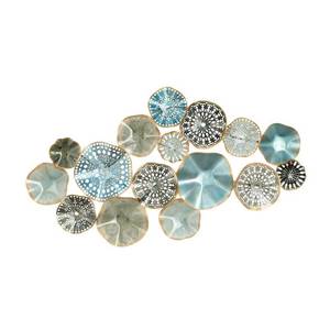 lot 14891 image: Coastal 25 x 50 Inch Floral Disc Montage Wall Decor by Studio 350- Retail$130.99