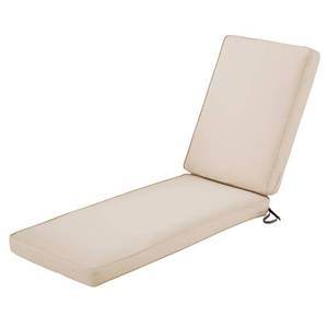 lot 14911 image: Classic Accessories Montlake Water-Resistant 80 x 26 x 3 Inch Patio Chaise Lounge Cushion only Antique Beige- Retail$135.99