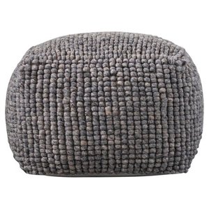 lot 14942 image: Square New Zealand Wool Pouf- Retail$276.99