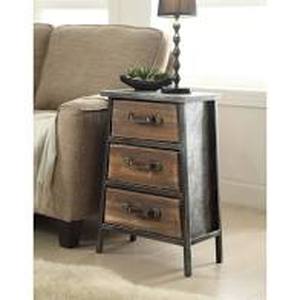 lot 14848 image: Carbon Loft Smith Industrial Style Metal and Wood 3-drawer Chest- Retail$131.49