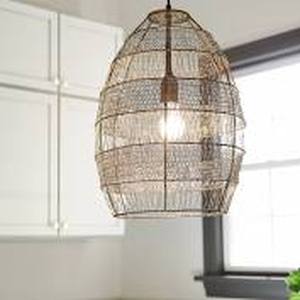 lot 14859 image: The Curated Nomad Cordilleras Oversized Woven Cage 1-light Pendant - Retail$109.49