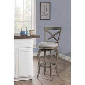 lot 14902 image: The Gray Barn Chatterly Aged Grey Swivel Counter-height Stool only Retail$135.99