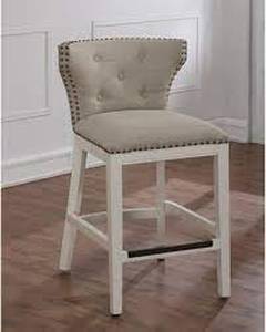 lot 14905 image: Castella White and Beige Counter Stool 1 only by Greyson Living- Retail$128.49