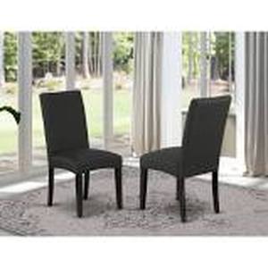 lot 14914 image: East weat furniture Driscoll parson chair with black leg and fabric black set of 2